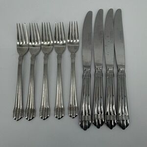 Odyssey Hampton Silversmiths 715 Stainless Flatware Set 5 Forks 4 Knives Korea